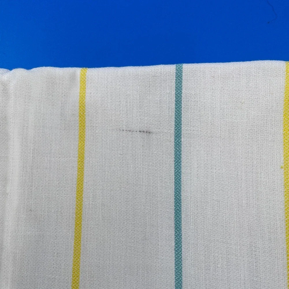 Vintage Pastel Ribbon Stripe Kitchen Towels Flat Weave 6 Matching Set Fringed